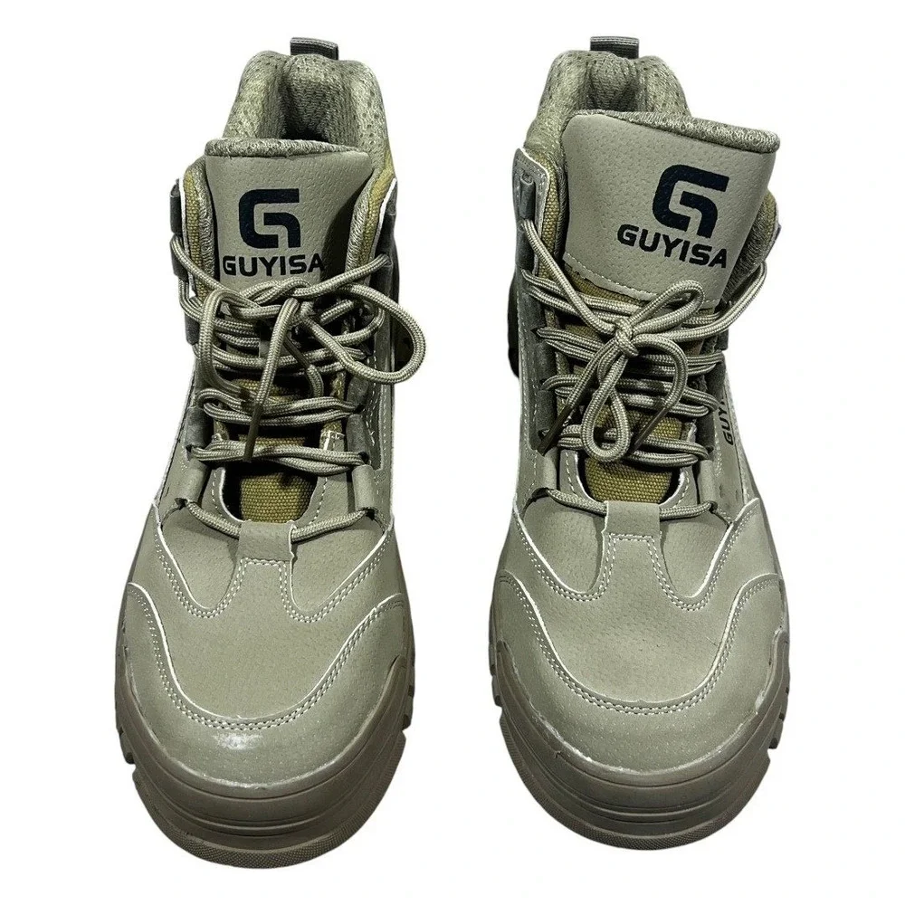 NEW Guyisa Safety Steel Toe Industrial Work Boots Olive Tactical Utility Size 45